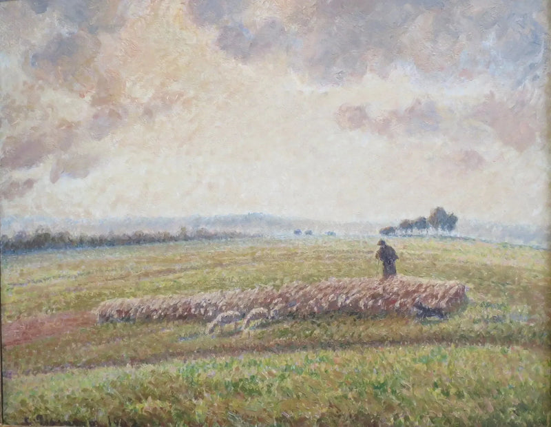 Landscape with a Herd of Sheep - Camille Pissarro
