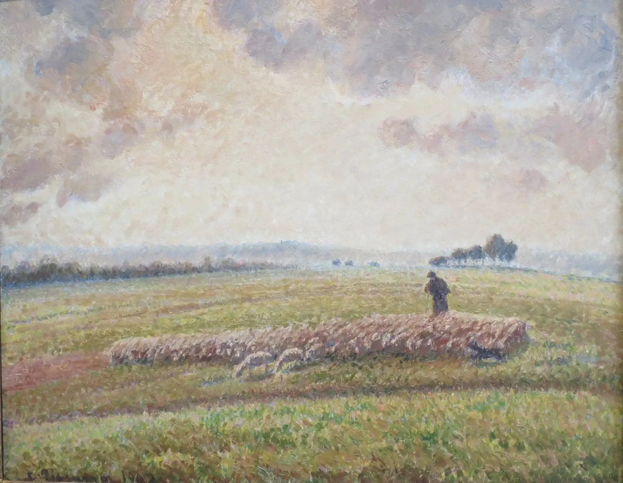 Landscape with a Herd of Sheep - Camille Pissarro