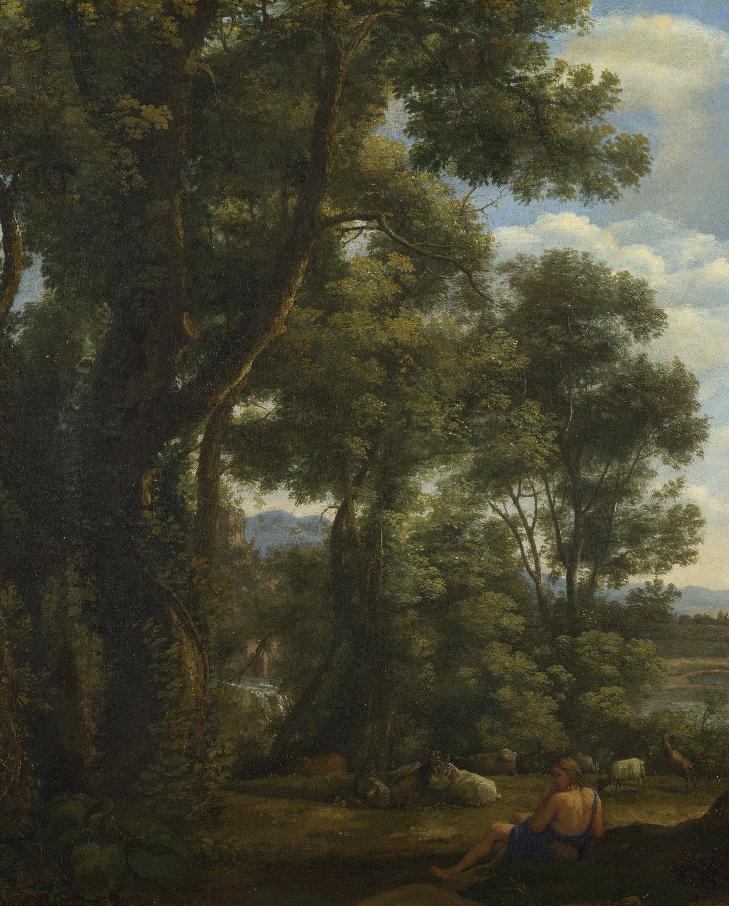 Landscape with a goatherd and goats - Claude Lorrain