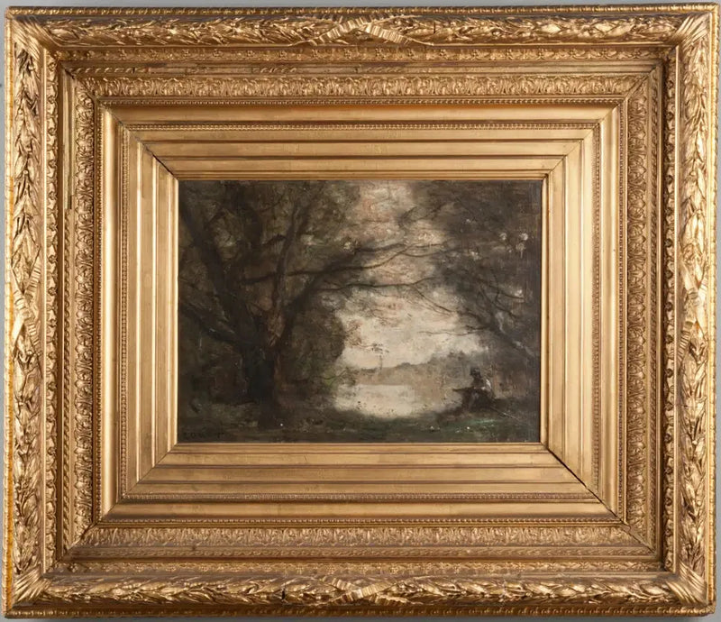 Landscape with a Boy Drawing - Jean-Baptiste Camille Corot