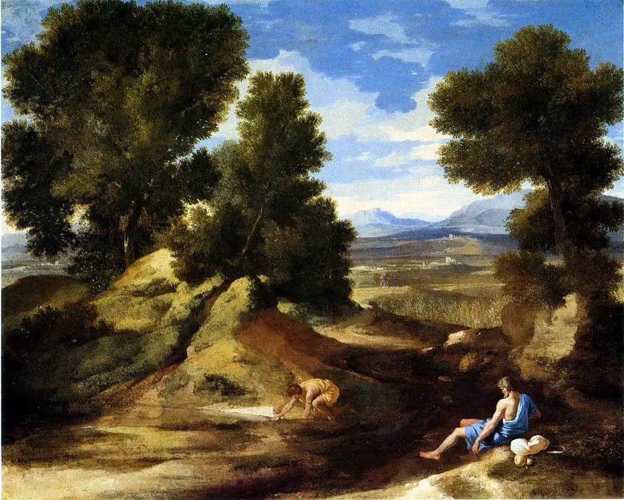 Landscape with a Man Drinking - Nicolas Poussin
