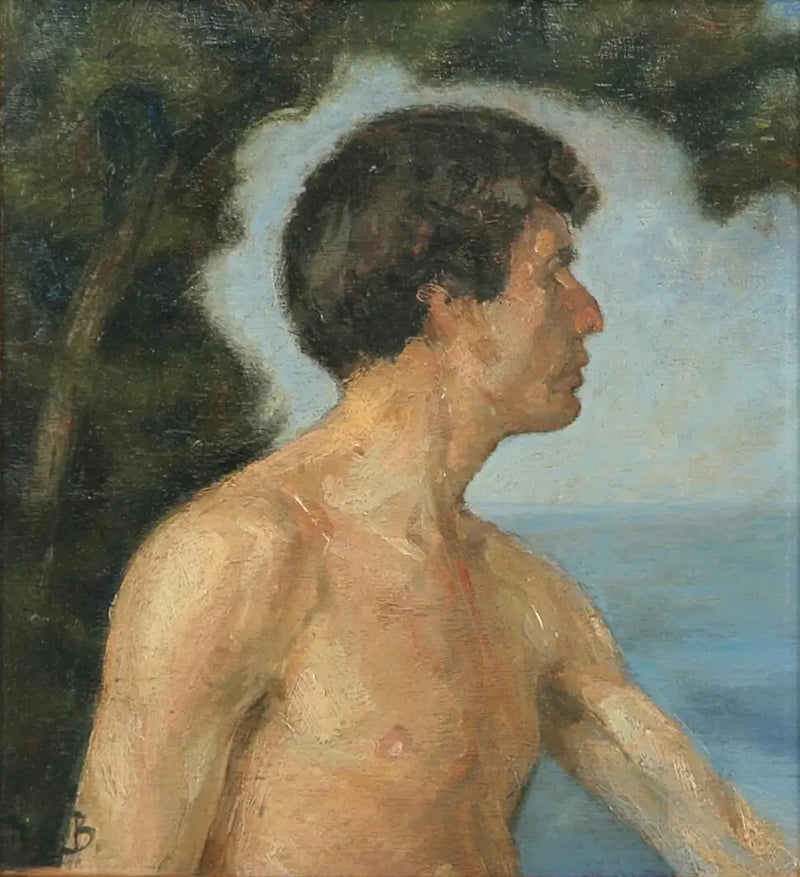 Landscape with a man. - H. A. Brendekilde