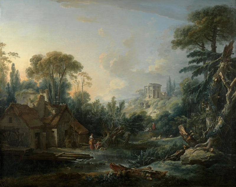 Landscape with a Water Mill - François Boucher