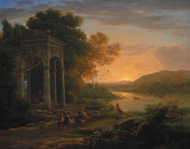 Landscape with a Temple of Bacchus - Claude Lorrain