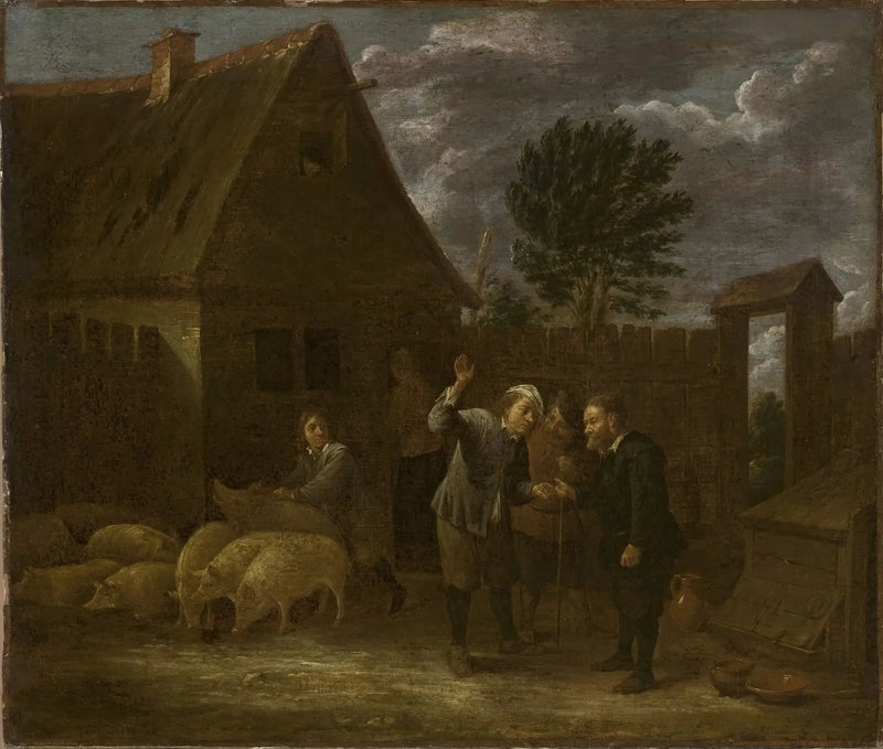 Landscape with a Pig Seller - David Teniers the Younger