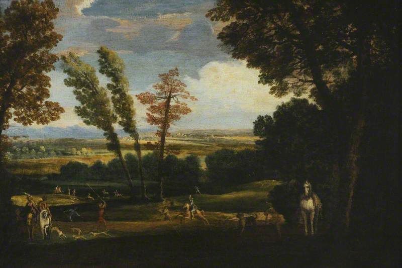 Landscape with a Deer Hunt - Annibale Carracci