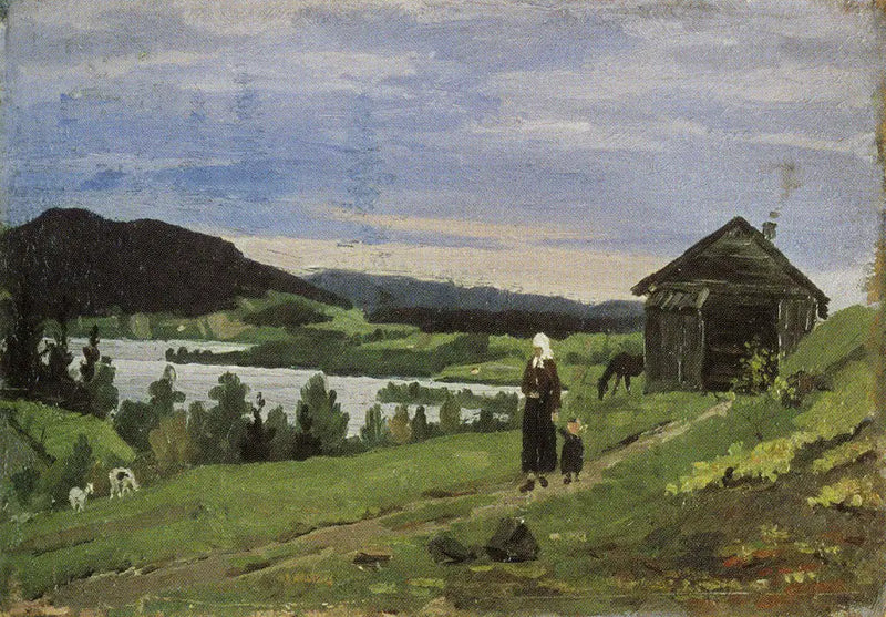 Landscape with a Woman and a Child - Edvard Munch