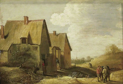 Paysage avec une ferme et des personnages - David Teniers le Jeune - Alpha Reproduction