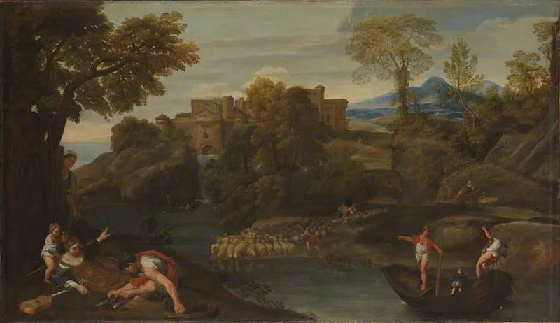Landscape with a fortified city - Domenichino