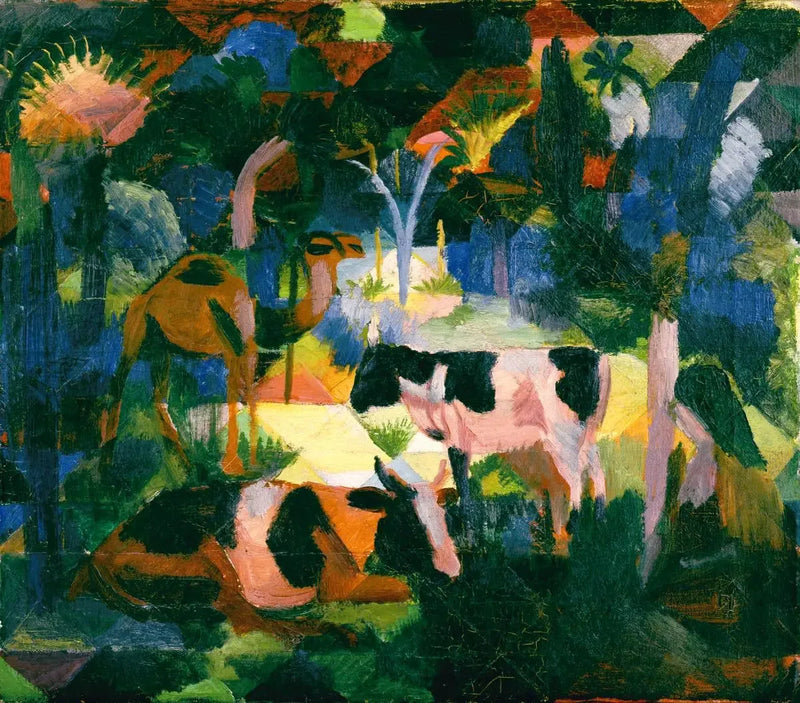 Landscape with Cows and Camels - August Macke