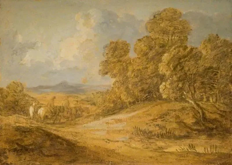 Forested landscape with characters on horseback - Thomas Gainsborough