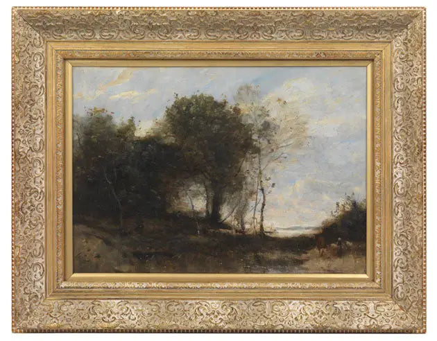 Forested landscape with characters - Jean-Baptiste Camille Corot