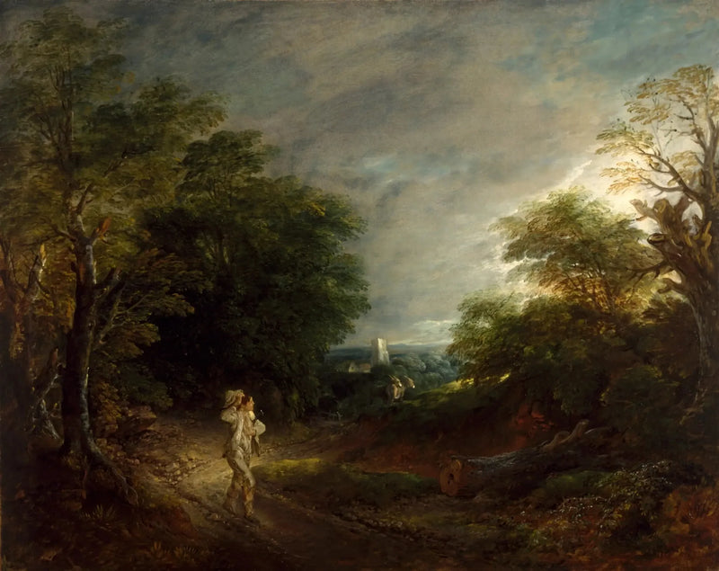 Forested landscape with a lumberjack - Thomas Gainsborough