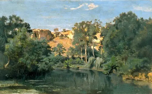 Forested landscape with a pond - Jean-Baptiste Camille Corot