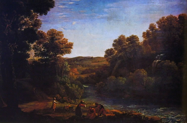 Forested landscape with a stream - Claude Lorrain