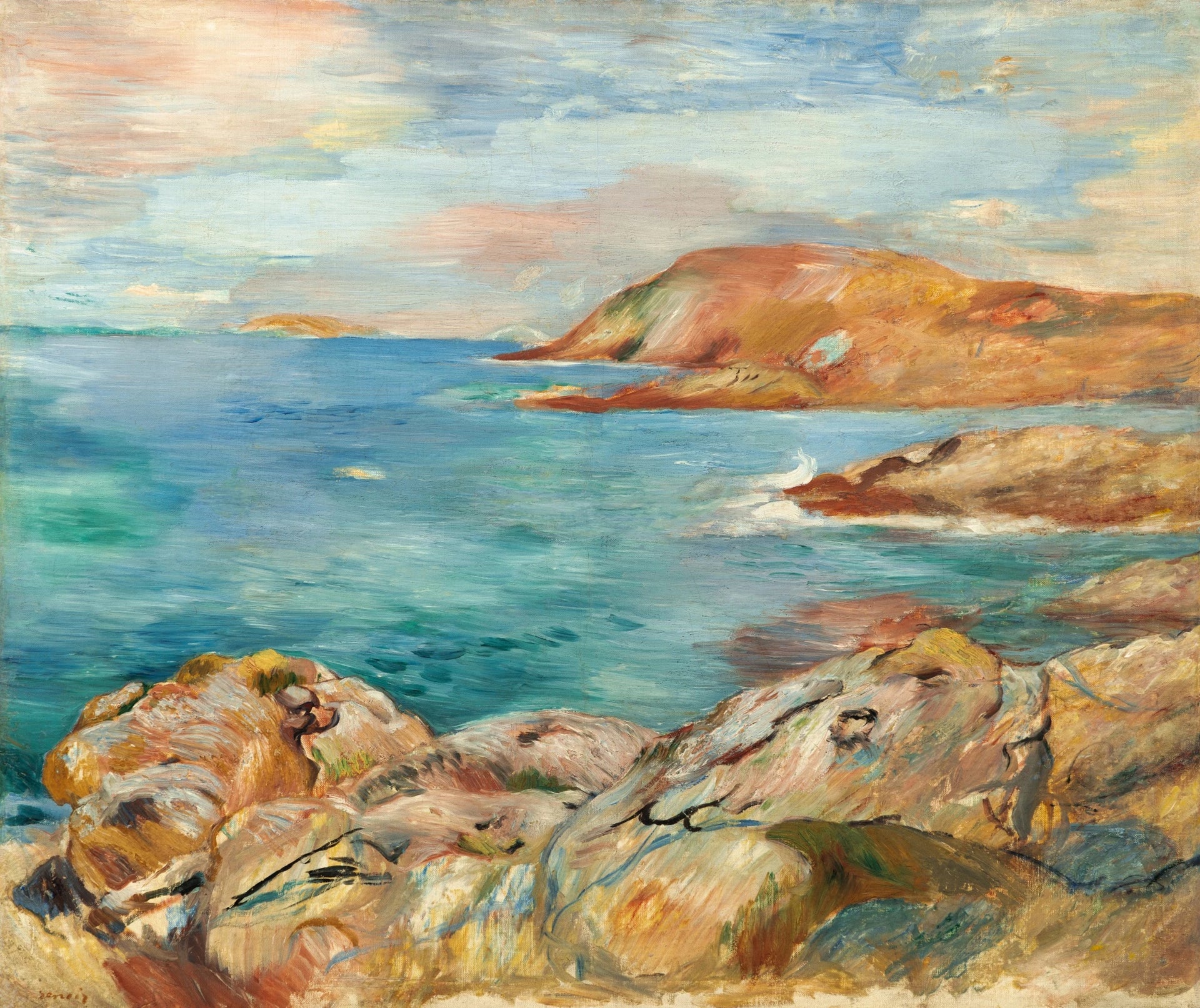 Paysage de bord de mer peint par Pierre-Auguste Renoir vers 1884