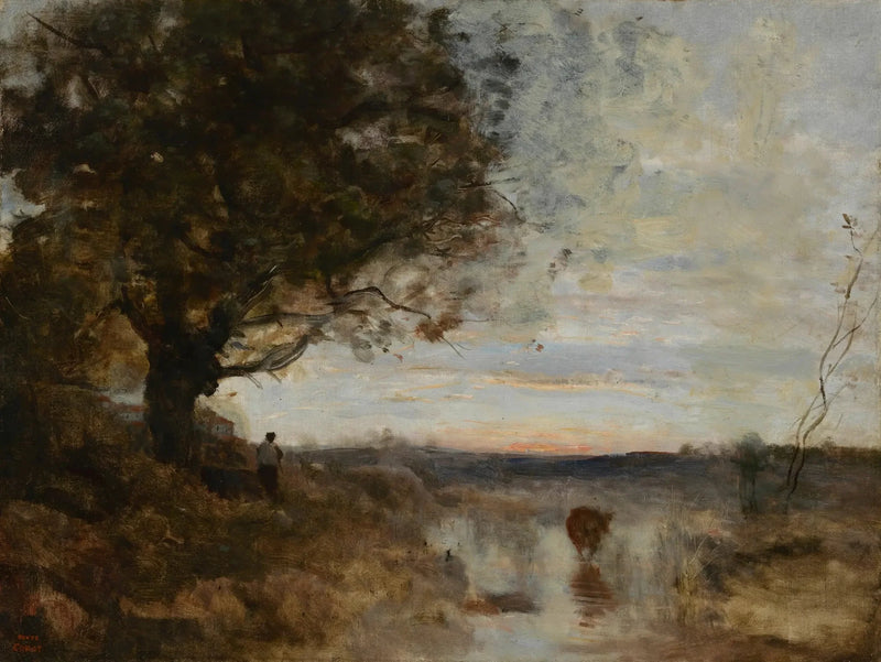 Landscape Composition, Sunrise Effect - Jean-Baptiste Camille Corot