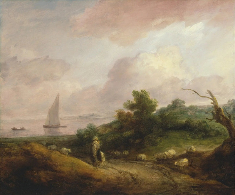 Coastal landscape with a shepherd and his flock - Thomas Gainsborough