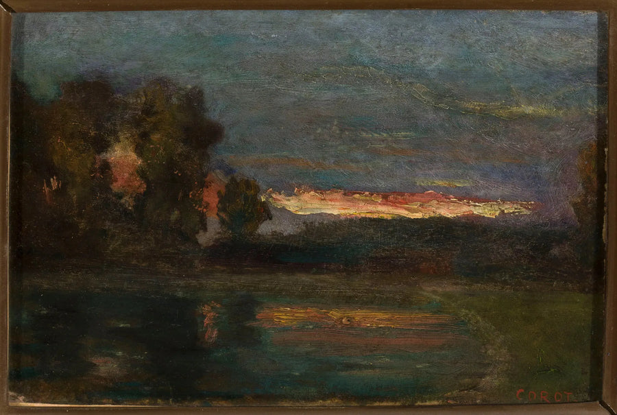Landscape – Twilight by the Water's Edge - Jean-Baptiste Camille Corot