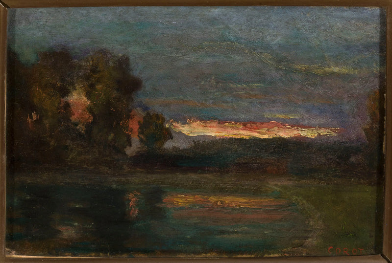Landscape – Twilight by the Water's Edge - Jean-Baptiste Camille Corot