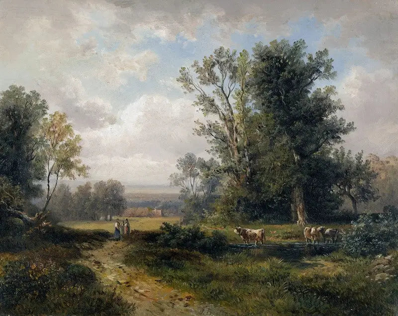 Summer Landscape with Peasant Women and Cows - Jules Breton