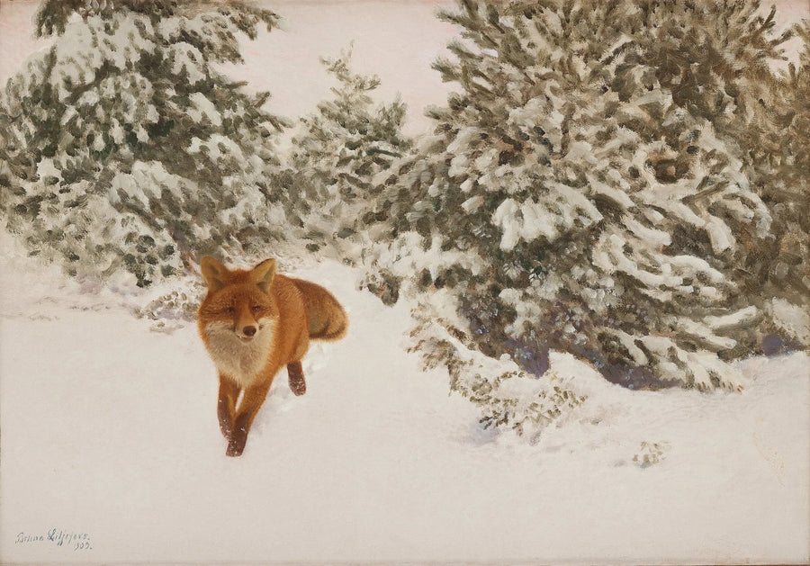 Winter landscape with fox - Bruno Liljefors
