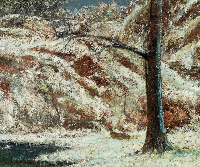 Winter Landscape with a Deer. - Gustave Courbet