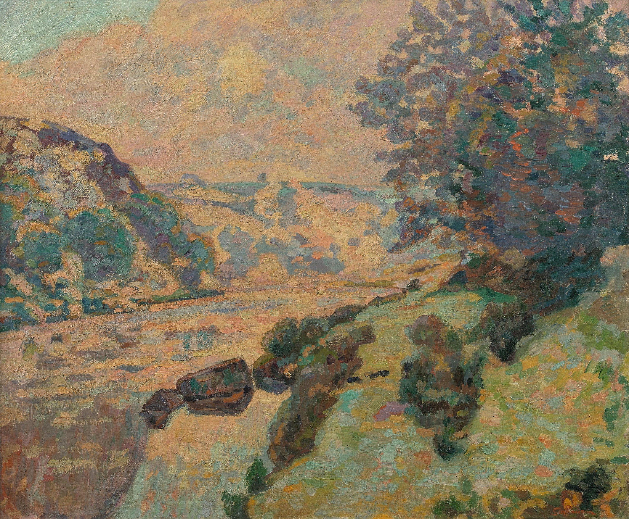 Paysage de la Creuse: brouillard vers Crozant - Armand Guillaumin - Alpha Reproduction