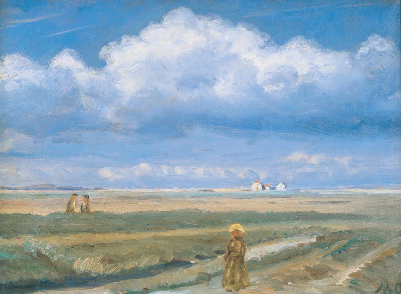Moorland landscape, Skagen, silhouettes in the foreground - Michael Peter Ancher