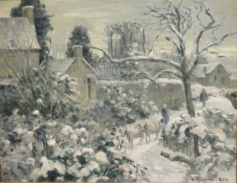 Snowy Landscape with Cows at Montfoucault - Camille Pissarro