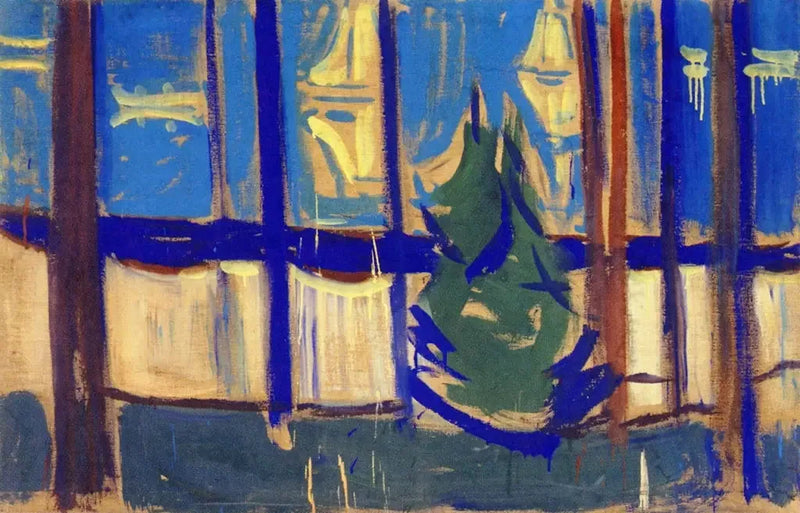 Beach Landscape with Trees and Boats - Edvard Munch