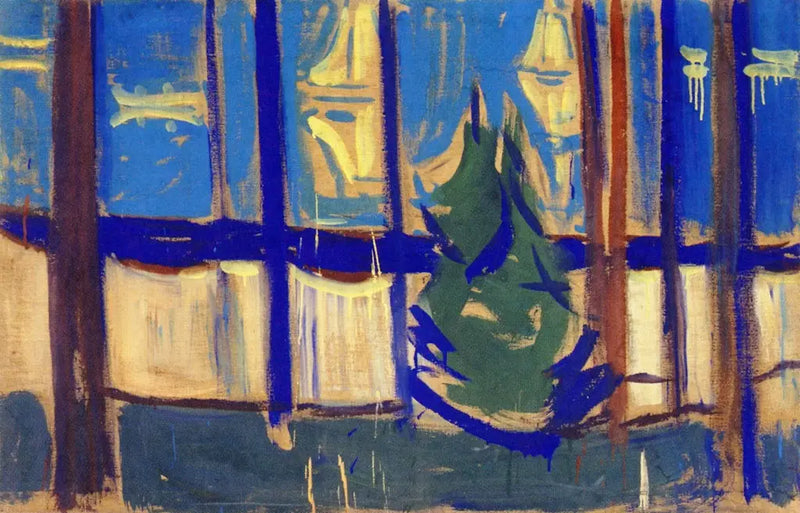 Beach Landscape with Trees and Boats - Edvard Munch