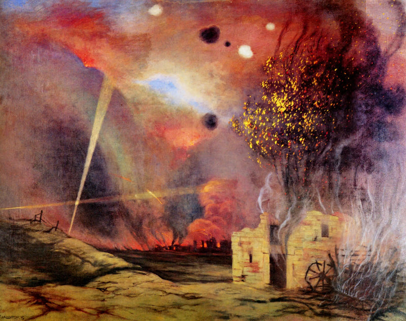Ruins and Fires Landscape - Félix Vallotton