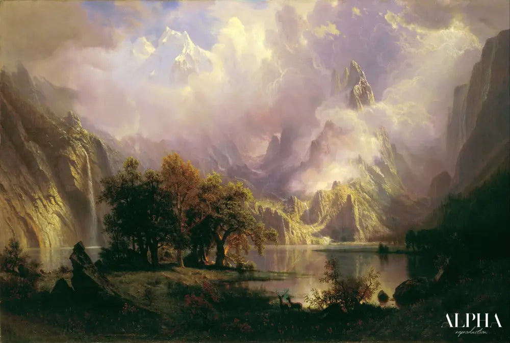 Paysage des montagnes Rocheuses - Albert Bierstadt - Reproductions de tableaux et peintures haut de gamme