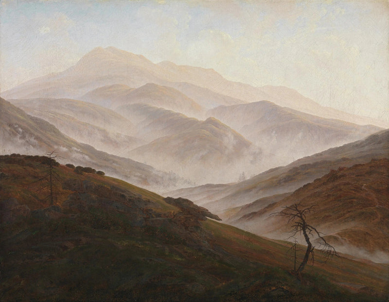 Landscape of the Giant Mountains with Rising Fog - Caspar David Friedrich