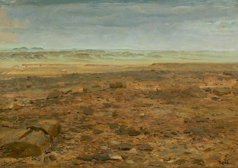 North African Desert Landscape. - H. A. Brendekilde