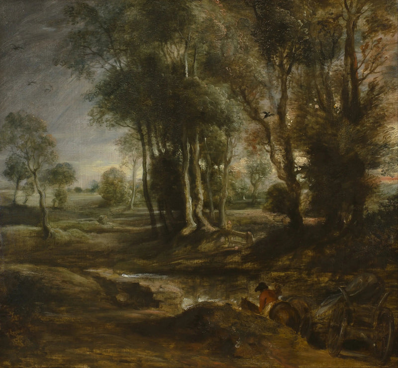 Evening Landscape with Wood Cart - Peter Paul Rubens