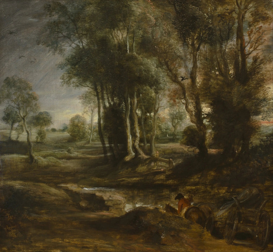 Evening Landscape with Wood Cart - Peter Paul Rubens