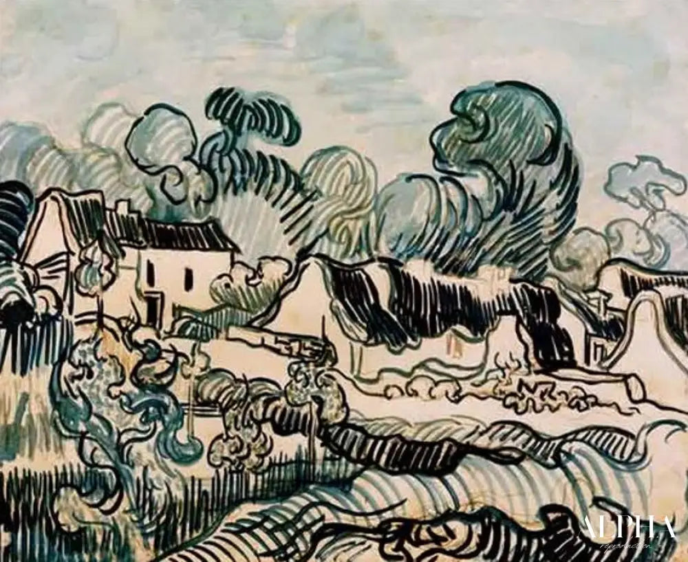 Paysage et chalets - Van Gogh - Reproductions de tableaux et peintures haut de gamme