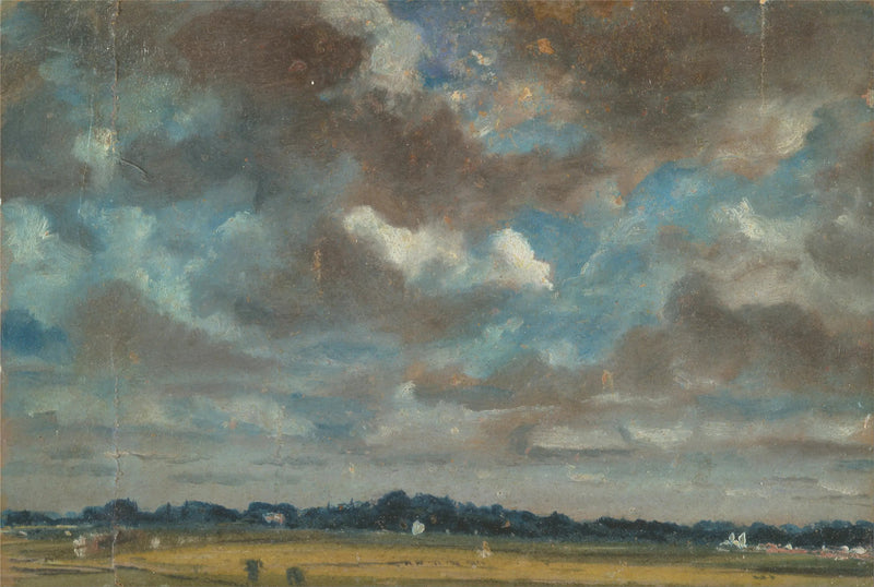 Extended landscape with gray clouds - John Constable