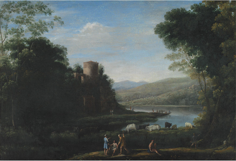 River landscape with shepherds - Claude Lorrain