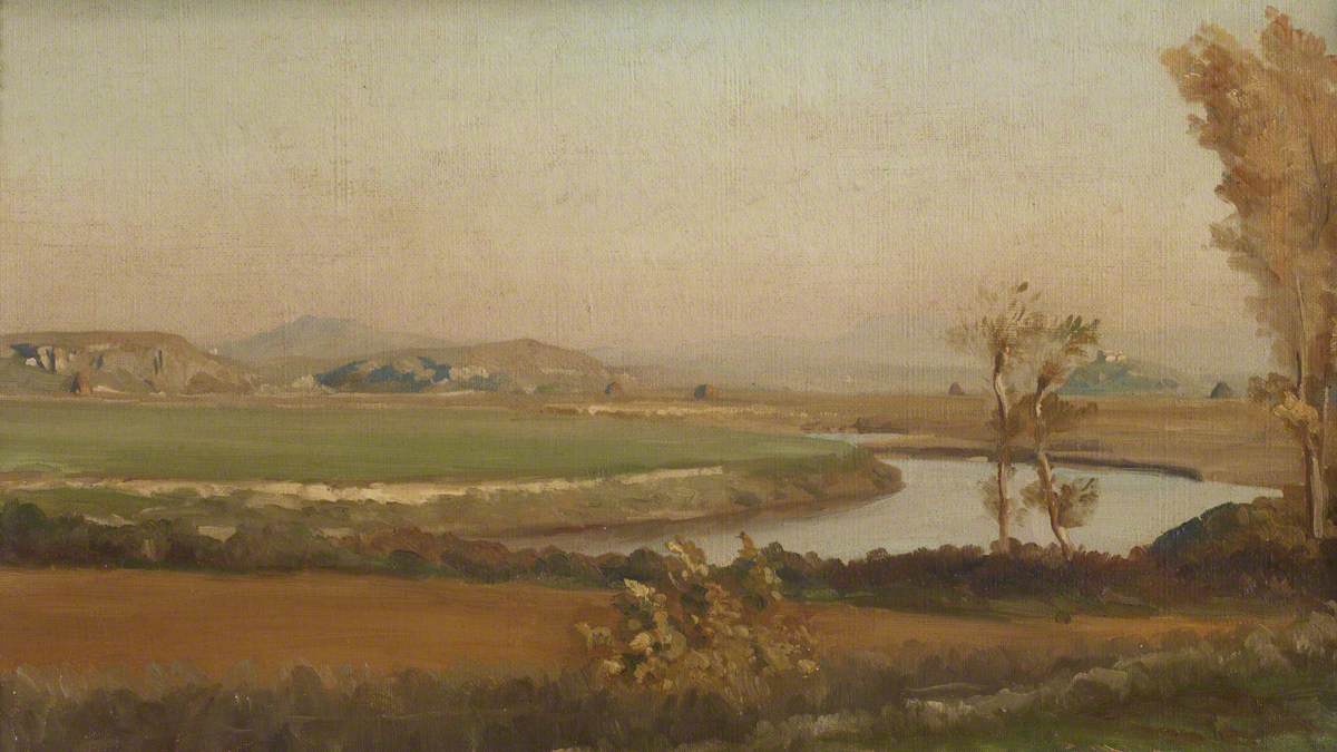 River landscape, probably in Italy - Frederic Leighton