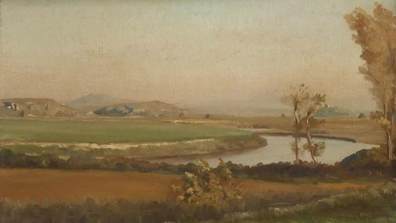 River landscape, probably in Italy - Frederic Leighton