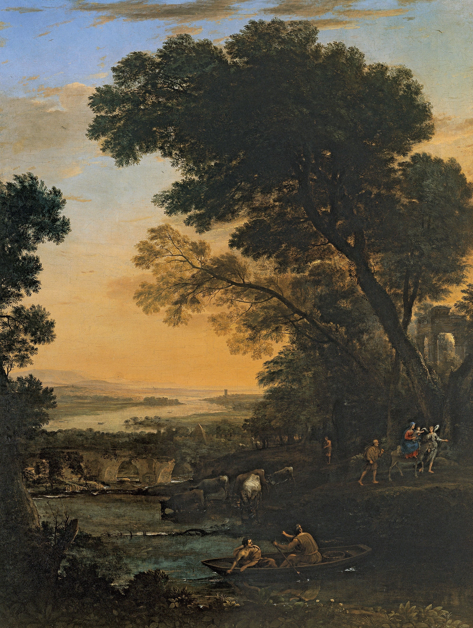 Idyllic landscape with the Flight into Egypt - Claude Lorrain