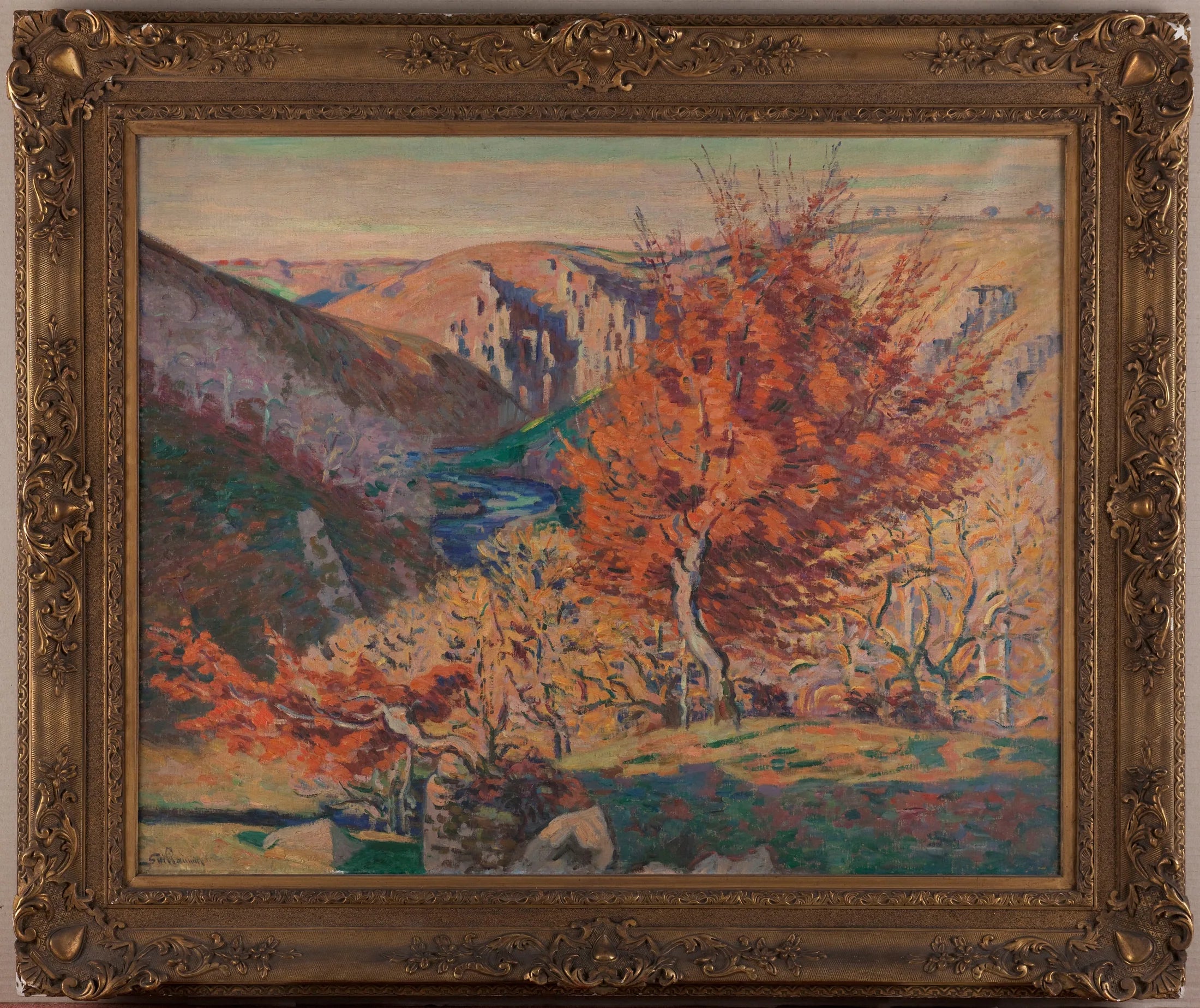 Paysage, le rocher de la Fileuse - Armand Guillaumin image 1 copie peinte à la main à l’huile