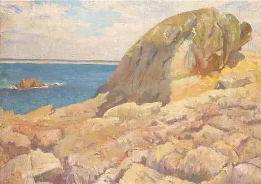 Landscape: The Rock in Front of the Sea - Robert Delaunay