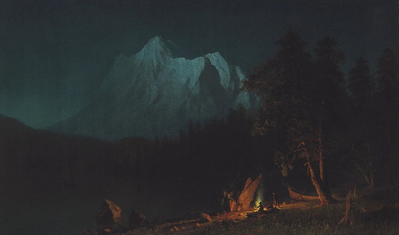 Mountainous landscape by moonlight - Albert Bierstadt