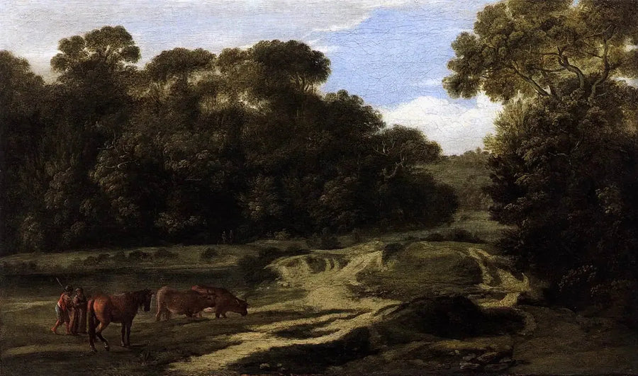 Pastoral landscape with shepherd and flock (Forest path) - Claude Lorrain