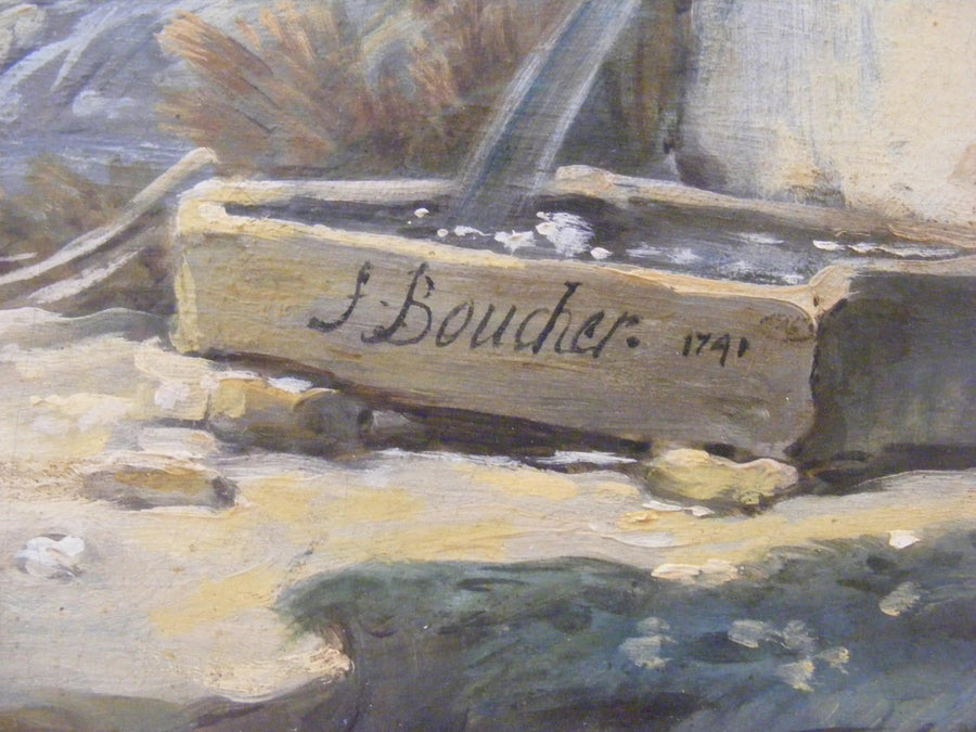 Pastoral landscape with the river - François Boucher
