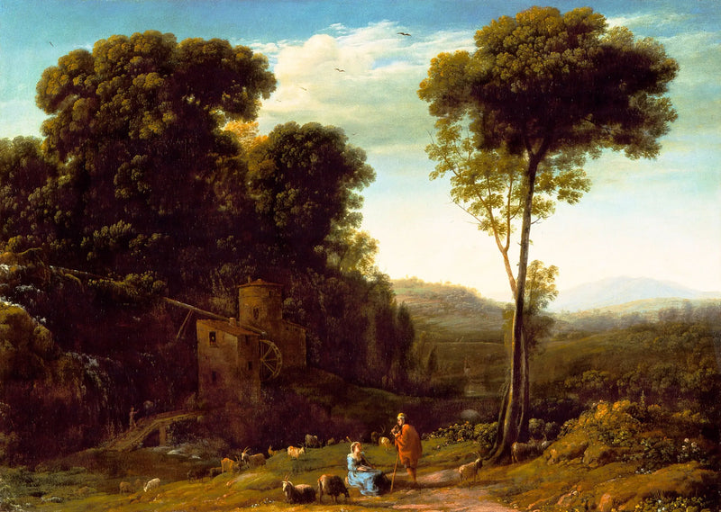 Pastoral landscape with a mill - Claude Lorrain